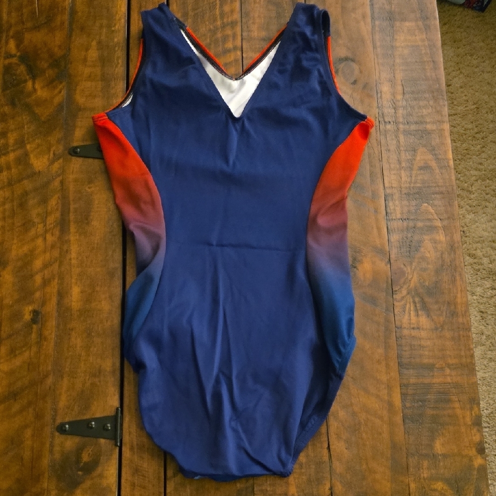 Adult Large GK Gymnastics Navy and Red Leotard - Picture 3 of 3